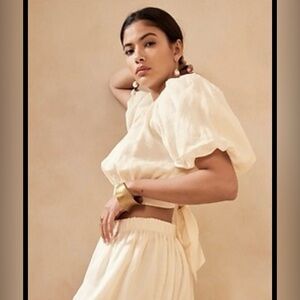 Banana Republic Ramie Open Back Crop Top